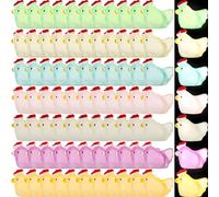 84pcs Luminous Resin Animals Mini Resin Chicken Glow in the Dark Chicken Figurine Luminous Miniature Chicken Figures Portable Tiny Chicken Toy Set for DIY Dollhouse Micro Garden Landscape Decor