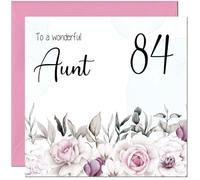 84th Aunt Birthday Card Floral Elegant Best Auntie's Birthday Card for 84 Year old eighty four eighty fourth