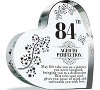 84th Birthday Acrylic Heart Plaque for Women and Men, Aged to Perfection