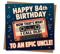 84th Birthday Card for Uncle - Funny Retro Cassette Design with 'Now That's What I Call Old' Message