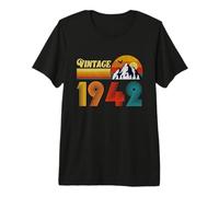 84th Birthday Gift 84 Years Old Men Women Retro Vintage 1942 Premium T-Shirt