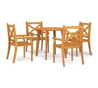 (Ø 85 cm table/5) vidaXL Solid Wood Acacia Garden Dining Set Furniture Multi Sizes 3/5/7/9 Piece