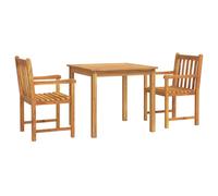 (85 cm table length/ 3 piece) vidaXL Garden Dining Set Wooden Outdoor Table and Chair Set Solid Wood Teak