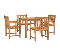 (85 cm table length/ 5 piece) vidaXL Garden Dining Set Wooden Outdoor Table and Chair Set Solid Wood Teak