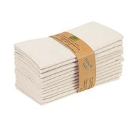 85% Cotton 15% Linen Dinner Cloth Set of 12 Napkins for Everyday Use Over Sized Easter Special Mitered Corners Napkins, Pre Shrunk Good Absorbency Ultra Soft Quality 18x18 in(Ivory)