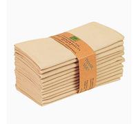 85% Cotton 15% Linen Dinner Cloth Set of 12 Napkins for Everyday Use Over Sized Easter Special Mitered Corners Napkins, Pre Shrunk Good Absorbency Ultra Soft Quality 18x18 in(Beige)