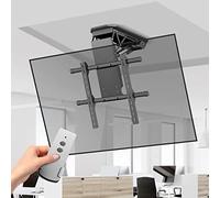 85° Electric Ceiling TV Mount with Remote Control, Flip Down TV Bracket Fits 50-90 Inch TVs, Adjuble TV Lift for Home Theater and Space-Saving Soluts