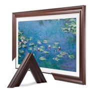 85 Inch TV Bezel Compatible with Samsung The Frame & Pro Compatible, Brown Wood, Suitable for Wall Mounted Televisions