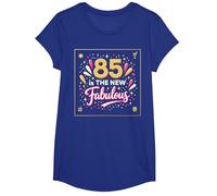 85 is The New Fabulous Birthday Gift Celebration Print T-Shirt, Girls, Royal Blue, XS