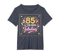 85 is The New Fabulous Birthday Gift Celebration Print T-Shirt, Women's Plus, Heather Blue, 4X