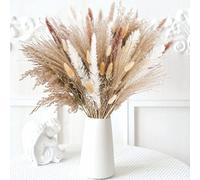 85 Pampas Grass Artificial Flowers Decorative, Natural Dried Pampas Grass Plants Fluffy Dried Flowers for Home Decor, Boho Living Room Decoration
