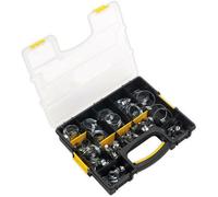 85 Pc Zinc Plated Hose Clip Assortment - 8mm to 57mm - External Pressed Threads