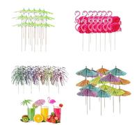85 Pcs Cocktail Accessories for Drinks,Cocktail Umbrellas, Cocktail Umbrellas for Drinks, Cocktail Accessories,Accessories Party Pack for Beach,for Summer Beach Party Food Drink Decoration