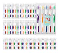 85 Pcs Toothbrush Bulk Disposable, Individually Wrapped Pack, Soft Disposable Toothbrushes for Adults Kids, Adult and The Elderly. Suitable for Hotel, Travel, Home, Donated