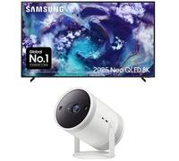 85" Samsung QN900F Neo QLED 8K Mini LED Vision AI Smart TV 2025 & SP-LFF3CLAXXXU Smart Full HD TV Projector Bundle, Black