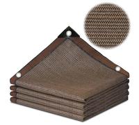 85% Shade Cloth for Outdoor Greenhouse, Chicken Coop, 4x10m Brown Sunshade Fabric with Grommets, UV Protection for Garden, Patio, and Backyard Use