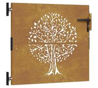 (85 x 100 cm) vidaXL Garden Gate Fence Gate Fence Panel 85x175 cm Corten Steel Tree Design