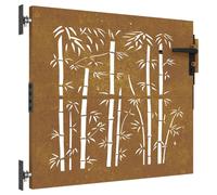 (85 x 100 cm) vidaXL Garden Gate Fence Gate Fence Panel 85x200 cm Corten Steel Bamboo Design