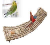 85 x 18 cm Bird Seagrass Mat, Budgie Accessories, Bird Hammock with Hooks, Bird Cage Accessories, Bird Seagrass Mat, Climbing Rope Ladder Chew Toy for Cockatiel, Hamster, Guinea Pig