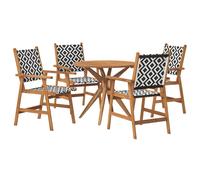 (85 x 75 cm/ 4 piece) vidaXL Garden Dining Set 5 Piece Outdoor Table and Chair Solid Wood Acacia