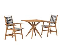 (85 x 85 x 75 cm/ 2 piece) vidaXL Garden Dining Set 5 Piece Outdoor Table and Chair Solid Wood Acacia