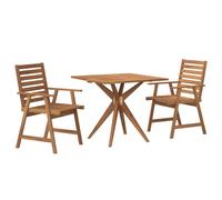 (85 x 85 x 75 cm/ 2 piece) vidaXL Garden Dining Set 5 Piece Outdoor Table and Chair Solid Wood Acacia