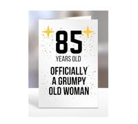 85 Years Old, Officially a Grumpy Old Woman Card, Funny, Joke, Gift, 85th Happy Birthday, Presents for Mum, Mummy, Grandma, Wife, Aunt, Her, Female, A5-164_128