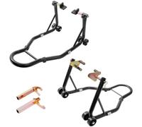 850 lbs Motorcycle Rear Paddock Stand, Adjustable U L Forks Wheel Lift | Heavy Duty Steel, Rust Resistant, Sport Dirt Street Bikes, Tire Change Maintenance, Garage Use, Swingarm Spool, With Gloves