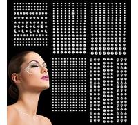 850 Pcs Rhinestone Stickers, Stickers Gems Face Self Adhesive Diamonds for Jewelry Shiny For Face Decorating Gems Facial, Nail Decorations