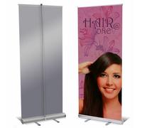 850mm x 2000mm Roller Banner Display Stand - Non Curl/Pop Roll Up Exhibition Trade Sign