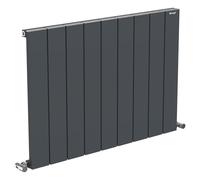 850mm x 600mm Anthracite Grey Single Panel Aluminium Radiator Horizontal "Tower" Designer Central Heating Lightweight High Heat 3141 BTUs