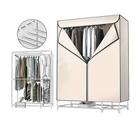 850W Electric Heated Clothes Dryer with Large 30kg Capacity Stainless Steel Airer for Apartment Home Energy Saving Digital Timer (Beige Reinforced)