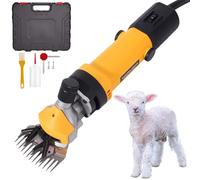 850W Electric Sheep Shears, Sheep Clippers with 6-Speed Adjustment & Professional 13 Teeth Blade, Stainless Steel Blade Electric Wool Shears for Goats Cattle Farm Livestock Yellow 9-Teeth