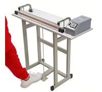 850W Foot Pedal Heat Sealing Machine, 2 in 1 Plastic Bag Sealer & Cutter, 22.83" Fast Heating Seal Closer for Continuous Bags