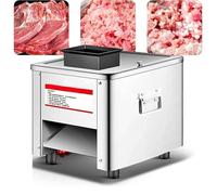 850W Meat Cutter Machine Commercial, Stainless Steel Restaurant Food Cutter, 330Lbs/H Fresh Shredded Slicer Processing for Slices Strips Cubes Meat,7MM
