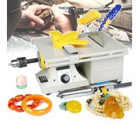 850W Rock Lapidary Buffer Polisher, Bench Lathe Cutting Machine, Gemstone Polisher Grinder Buffer Machine, for Grinding Cutting Drilling