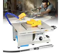 850W Rock Polishing Buffer Machine - Speed Adjustable Bench Lathe Polisher for Grinding, Cutting, Drilling, Tabletop Lapidary Equipment with Flexible Shaft and Universal Water Pipe