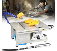 850W Rock Polishing Buffer Machine with Speed Adjustable Bench Lathe Polisher for Grinding-Cutting-Drilling,Tabletop Lapidary Equipment with Flexible Shaft/Handle/Universal Water Pipe