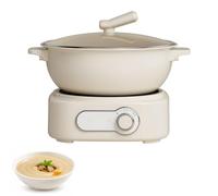 850W Split Electric Cooker, Double Handle Steamer & Cooker, Easy Clean Split Design Kitchen Appliance for Home Use - Versatile & Safe