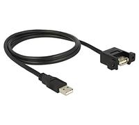 85106 USB 2.0 cable, USB A female, gold-plated on both ends, 1m, black, DELOCK