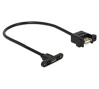 85109 USB 2.0 cable, USB A female, USB B micro female, 0.25m, black, DELOCK