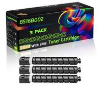 8516B002 8517B002 8518B002 8519B002 Compatible for Canon Toner Cartridge with Chip imageRUNNER Advance C250i imageRUNNER Advance C350iF Printers (3 Pack Black)