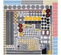 852 Piece Set Technical Parts: Gears, Axle, Pins, Connector, Shock Absorber, Wheels, Chain Links, Frame Joints, Differential and Motor Kit, Compatible with Lego Technic, Parts