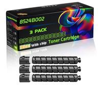 8524B002 8525B002 8526B002 8527B002 Compatible for Canon Toner Cartridge with Chip imageRUNNER Advance C3320 Advance C3320i Advance Printers (3 Pack Black)