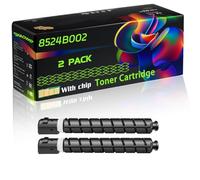 8524B002 8525B002 8526B002 8527B002 Compatible for Canon Toner Cartridge with Chip imageRUNNER Advance C3320 Advance C3320i Advance Printers (2 Pack Black)