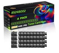 8524B002 8525B002 8526B002 8527B002 Compatible for Canon Toner Cartridge with Chip imageRUNNER Advance C3320 Advance C3320i Advance Printers (4 Pack Black)