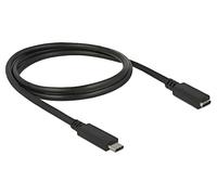 85533 cable USB C female, USB C male 1m black HDCP, HDR 10Gbps DELOCK