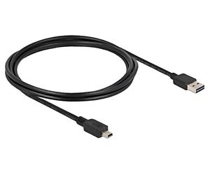 855554 cable USB 2.0 gold plated 2m black 24AWG, 28AWG 480Mbps DELOCK