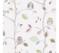 856333 - Boys & Girls Owls Trees Blue Green Multicoloured AS Creation Wallpaper
