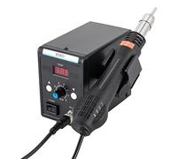 858D Hot Air Rework Station for SMD Soldering and Desoldering, Adjustable Air Speed and Temperature, LED Digital Display, 3 Air Nozzles, for Electronic Rework Repair